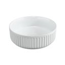 Massa Ribbed White Round Countertop Basin
