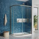 Fabio Brushed Nickel Sliding Shower Door Quadrant 1000x800mm