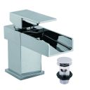 Cairo Chrome Waterfall Basin Mixer Tap & Waste