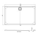 Elle Slimline Rectangular Shower Tray 1300x900mm Spec Drawing