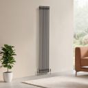 Clement Raw Metal Double Vertical Column Radiator - 1800x380mm