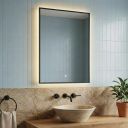 Rione Black Rectangular Backlit LED Heated Bathroom Mirror 500x725mm