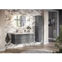 Neon Gloss Titanium Grey Wall Hung Vanity Unit with Lynx Resin Basin 1200mm