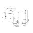 Riven Basin Mono Tap & Waste dimensions spec