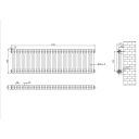 Upton White Double Horizontal Column Radiator 400x1370mm