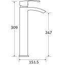 Satori Chrome Tall Basin Mixer Tap dimensions