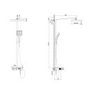 Flint Thermostatic Shower Pack Technical Spec Drawing