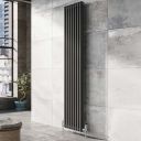 Upton Grey Double Vertical Column Radiator 1800x290mm