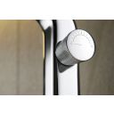 Close up control detail of the Manisa Chrome Tall Basin Mono Tap