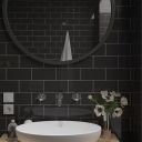 Luso Black Gloss Ceramic Tile 100x200mm