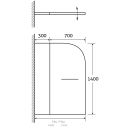 Moxby Chrome Double Curved Bath Screen with Towel Rail
