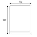Avni Rectangular Mirror with Glass Shelf Dimension Drawing