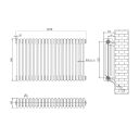 Upton White Quadruple Horizontal Column Radiator 600x1010mm
