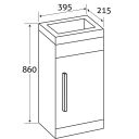 Nante Light Elm Floor Standing Cloakroom Vanity Unit dimensions