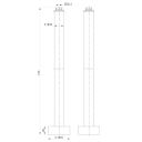 Warwick Brushed Gold Floor Stand Pipes Dimension Drawing