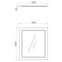 Richmond White Framed Bathroom Traditional Mirror 590x664mm Dimension Drawing