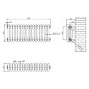 Upton Grey Quadruple Horizontal Column Radiator 300x785mm