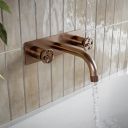 Industrial style bathroom featuring the Urban Brushed Bronze Wall Mounted Bath Tap
