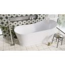 Modern lifestyle image showing the Tadeo Freestanding Acrylic Bath 1720x790mm from above