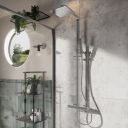 Liva Chrome Square Thermostatic Dual Shower Pack