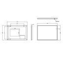 Venn Illuminated LED Heated Bathroom Mirror 750x550mm Spec Drawing