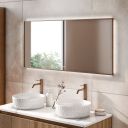 Rione Bronze Rectangular Backlit LED Heated Mirror 850x550mm