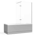 Royle Chrome Fixed Bath Screen with Hinged Panel