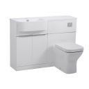 Tavistock Match Gloss White Left Hand Combination Vanity Basin & WC Unit 1000mm
