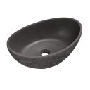 Brava Concrete Ark Basin 548mm x 348mm Raw Stone Texture Dark Grey