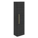 Esk Black Wall Mounted Tall Storage Cabinet with Gold Handle