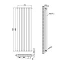 Islington White Double Vertical Radiator 1500x472mm