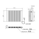 Peru Smart Electric Panel Plug-In Heater 500x725mm Technical Drawing