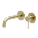 Elora Brushed Gold Wall Mounted Basin Mixer Tap