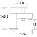 Nyland Chrome Bath Shower Mixer Tap - Dimensions