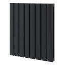 Perth Matt Black Double Vertical Flat Panel Radiator 600x544mm