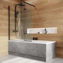 Royle Black Fixed Bath Screen with Hinged Panel