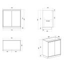 Venus Gloss White Floor Standing Vanity Unit - 800mm Spec Drawing