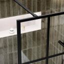 Amien Matt Black Grid Framed Shower Screen 680mm