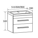 Nante Light Elm Wall Hung Vanity Unit with Glass Basin 800mm