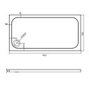 Low Profile Rectangle Shower Tray 1400x700mm Spec Drawing