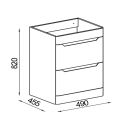 Ellis Royal Blue Floor Standing Vanity Unit with Ceramic Basin 500mm - Dimensions