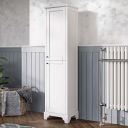 traditional matt white floor standing tall storage unit roomset