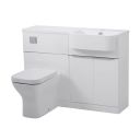 Tavistock Match Gloss White Right Hand Combination Vanity Basin & WC Unit 1200mm