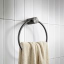 Moray Gunmetal Knurled Towel Ring