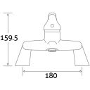 Odell Chrome Bath Filler Tap Dimension Drawing