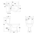 Close Coupled Toilet Slimline Cistern & Push Button spec drawing