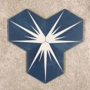 Lotus Hex Matt Blue Hexagon Porcelain Tile - 198x228mm Configuration 2