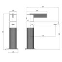 Thane Brushed Nickel Mono Tap & Waste dimensions