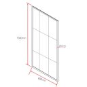 Amien Matt Black Grid Bath Screen 1500x800mm