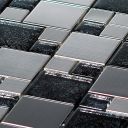 Titan Black Foil Poppy Modular Mosaic 300x300mm